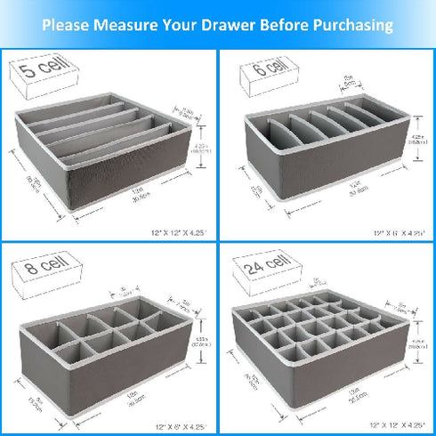 4 Pieces Underwear Drawer Organizer